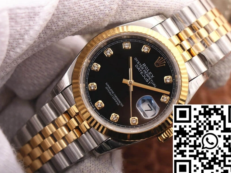 Black Diamond EW M126233-0021 Factory Datejust Rolex Dial 1212